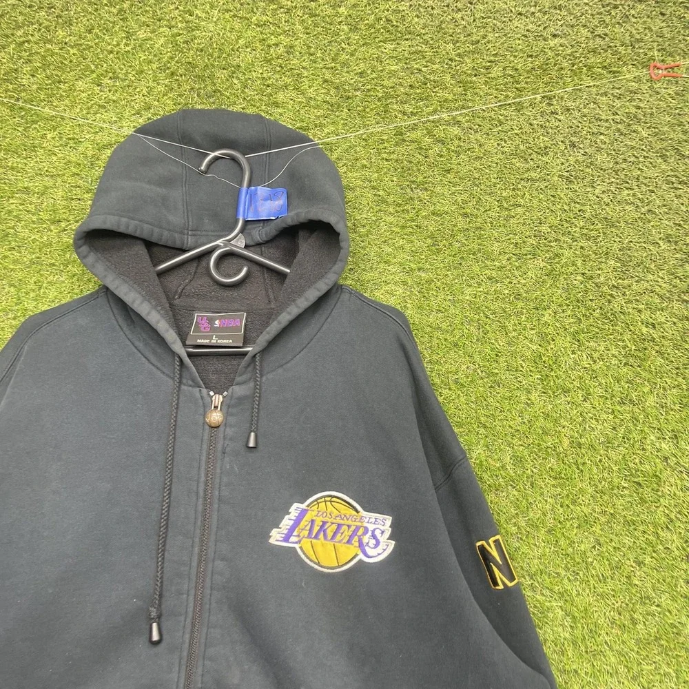 Vintage Los Angeles Lakers Hoodie Mens Large Black NBA Basketball USG 2000s